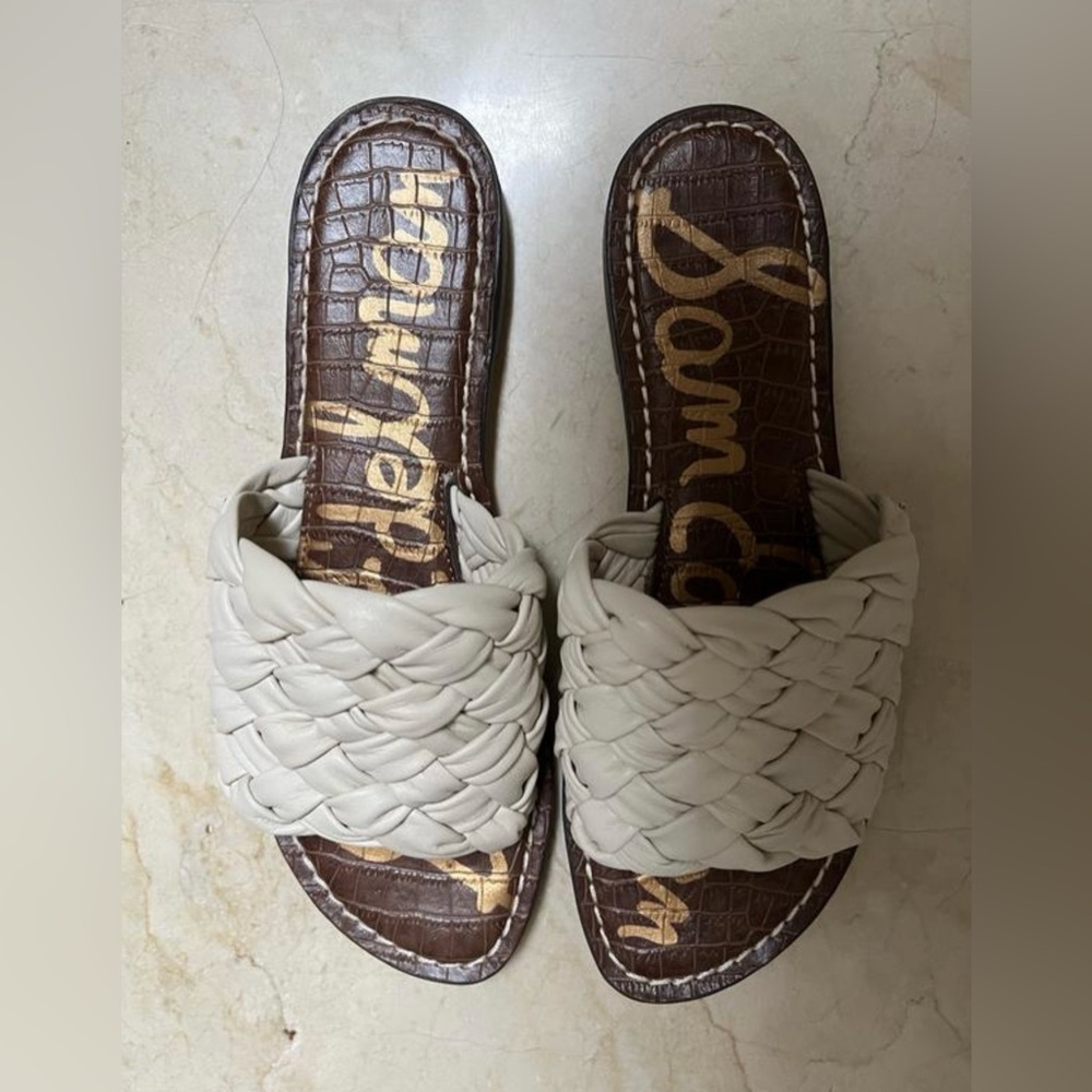 Sam Edelman  casual braiding cream Woven Slide Sandals size 7.4 - Picture 5 of 16
